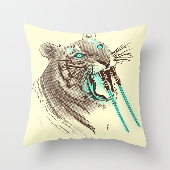 Saber-toothed Tiger Throw Pillow