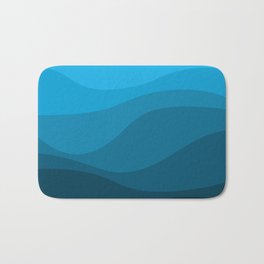 Blue wavy ocean Bath Mat | Summer, Simplicity, Abstract, Nature, Minimalism, Water, Sea, Fantasy, Curves, Shadesofblue 