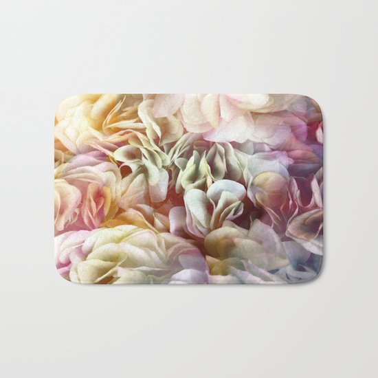 Soft Pastel Petal Ruffles Abstract Bath Mat