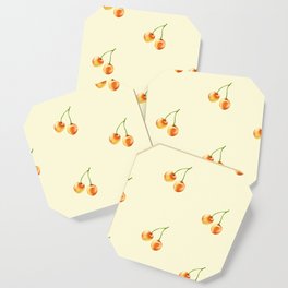 Summer Cherry - Yellow Pattern Coaster