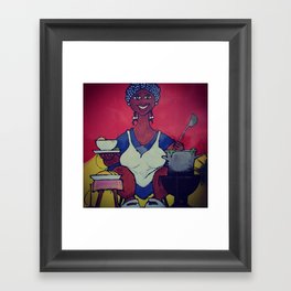 The cooking lady Framed Art Print