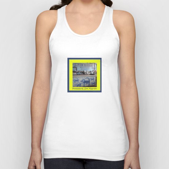 Blue Bitch Bar, St. Maartin Resort Travel Unisex Tank Top