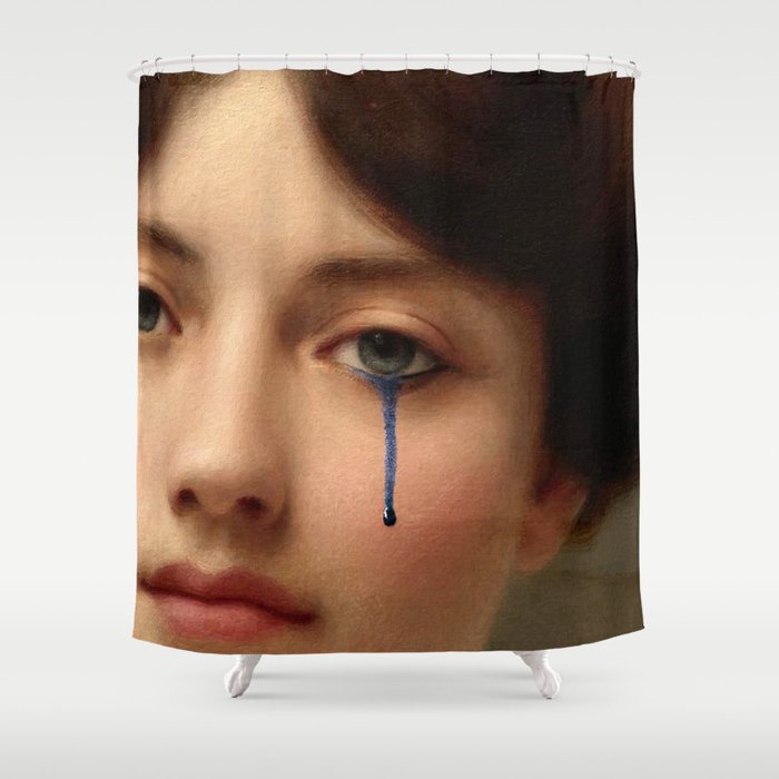 The blue tear Shower Curtain