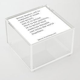 Doubt and Belief - Soren Kierkegaard Quotes - Literature - Typewriter Print Acrylic Box