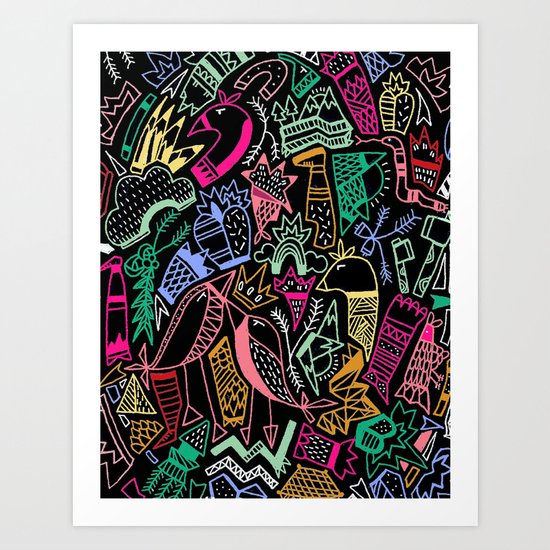 NIGHT AT THE VALLEY Art Print