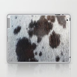 Brown and White Cow Skin Print Pattern Modern, Cowhide Faux Leather Laptop Skin