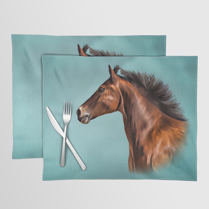 Drawing portrait horse Placemat