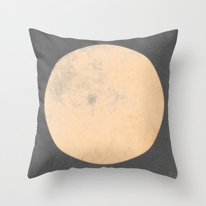 Connecticut Moon Minimalism Grey Beige Throw Pillow