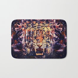 Tiger Trinity  Bath Mat | Tigerking, Powerful, Royal, Abstract, Animal, Graphicdesign, Fear, Wild, Power, Fierce 