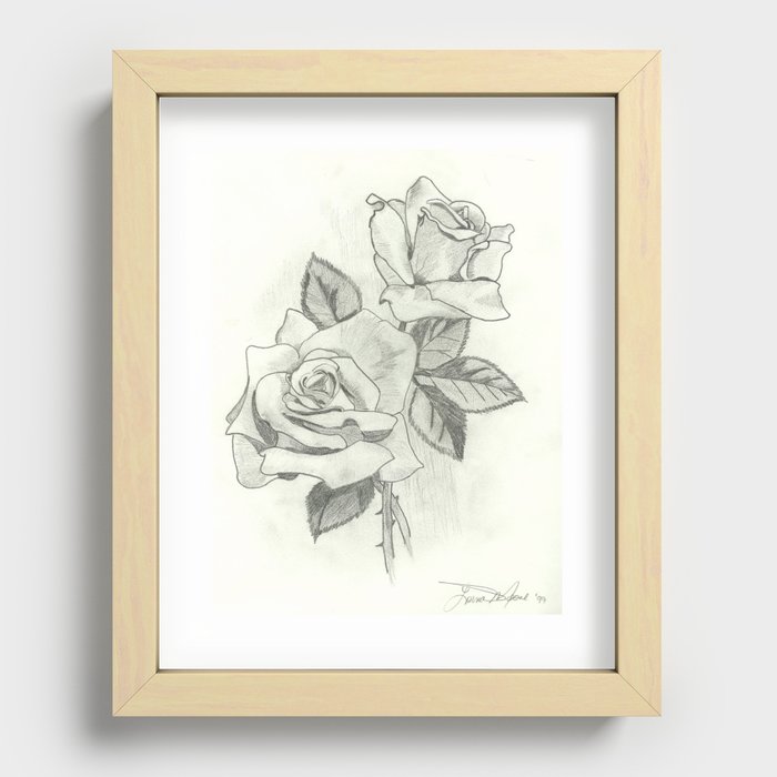 Two Roses Recessed Framed Print