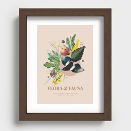 Flora and Fauna with Magpie Recessed Framed Print