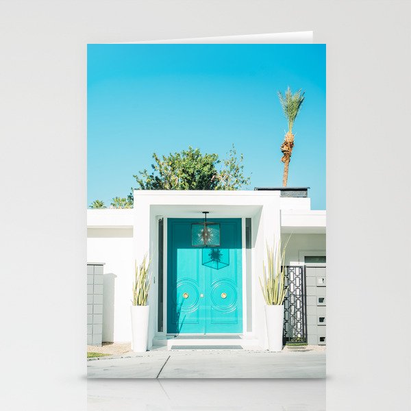 Blue Door in Palm Springs, California Photo - Architecture Photography - Mid Century Modern Stationery Cards
