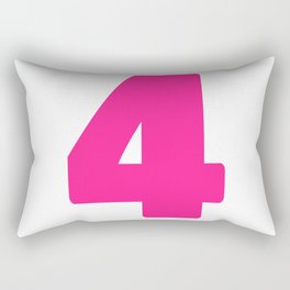4 (Dark Pink & White Number) Rectangular Pillow