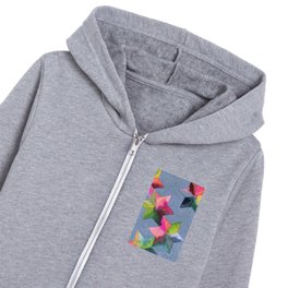 watercolor stars: festive in grey Kids Zip Hoodie