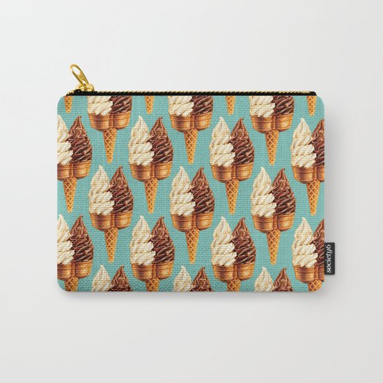 Ice Cream Pattern - Teal Carry-All Pouch