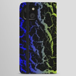 Cracked Space Lava - Blue/Lime iPhone Wallet Case