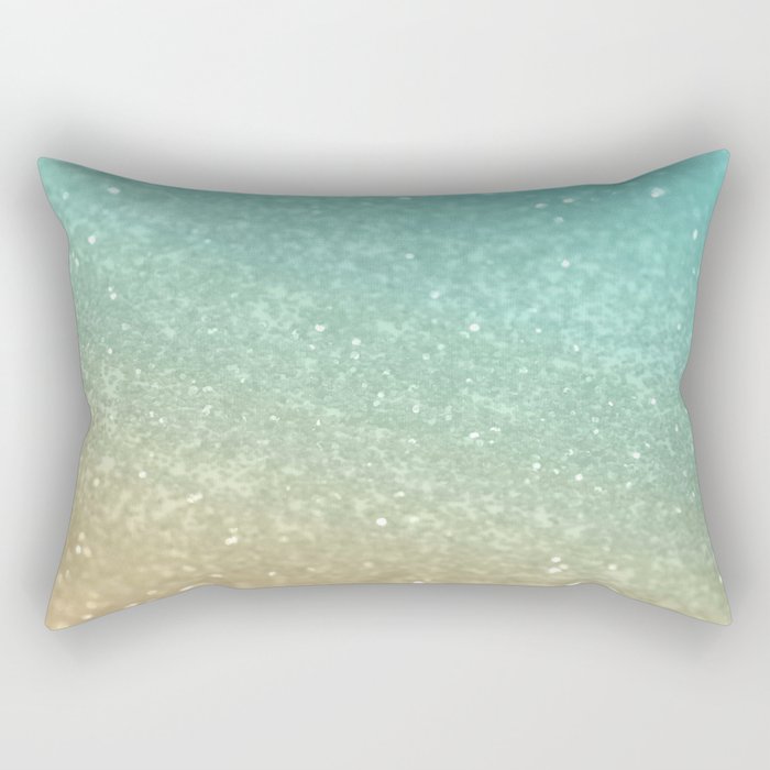 Sparkling Gold Aqua Teal Glitter Glam #1 (Faux Glitter) #shiny #decor #society6 Rectangular Pillow
