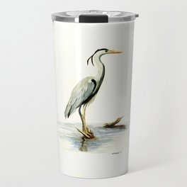 Blue Heron - watercolor bird, home decor, nursery wall art Travel Mug