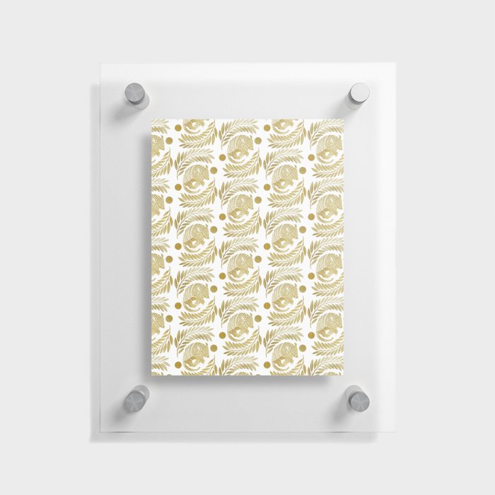 Sleepy Armadillo – Gold Metallic Silhouette Pattern Floating Acrylic Print