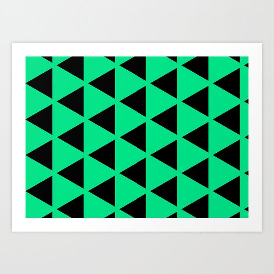 Sleyer Black on Green Pattern Art Print