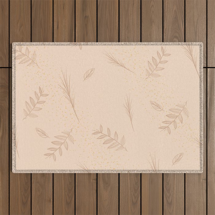 Scandinavian Botanical Pattern Outdoor Rug