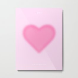 Baby Pink Aura Heart - Love Metal Print