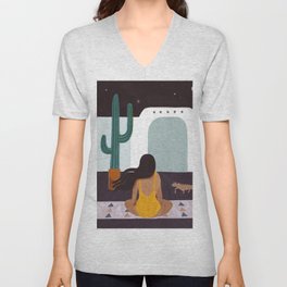 A Quiet Night in the Cactus Garden, Square V Neck T Shirt