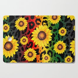 Sunflower Leopard Cutting Board