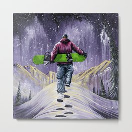 'Velvet Moments II' (KC-135) Metal Print | Snowboardingart, Shred Art, Shredart, Snow, Snowboarder, Snowboarderart, Shredartleonard, Stuleonardartist, Mountainartist, Snowboardart 