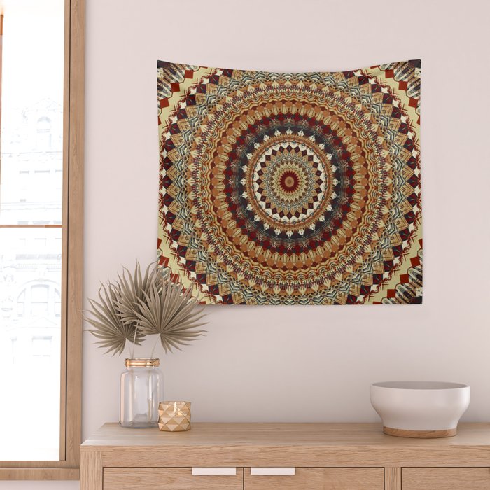 Earthy Mandala Wall Tapestry