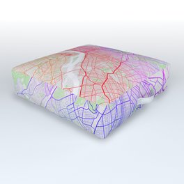 Philadelphia City Map of the United States - Colorful Outdoor Floor Cushion
