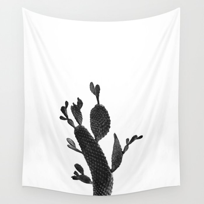 Cactus Black and White 02 Wall Tapestry