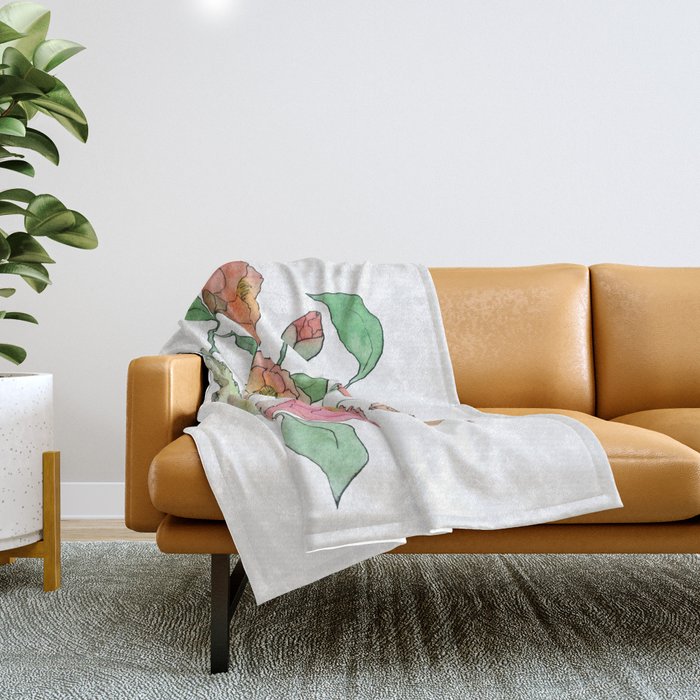 A lamb in camelia Throw Blanket