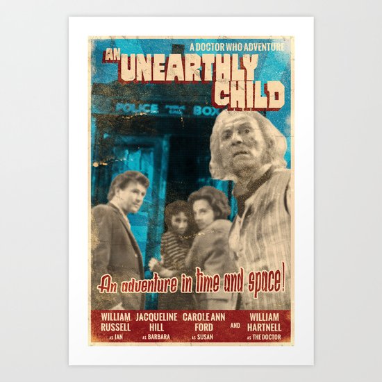 Doctor Who "An Unearthly Child" Retro Vintage Movie Poster Art Print