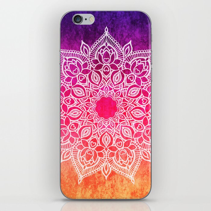 The infinite lotus mandala - vibrant ombre iPhone Skin