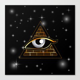 New World Order All seeing third eye in delta triangle Canvas Print