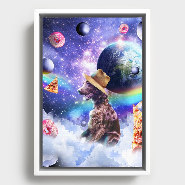 Irish Setter Dog In Space Framed Canvas