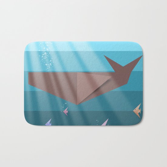 LIVING SEA (origami animals whales) Bath Mat