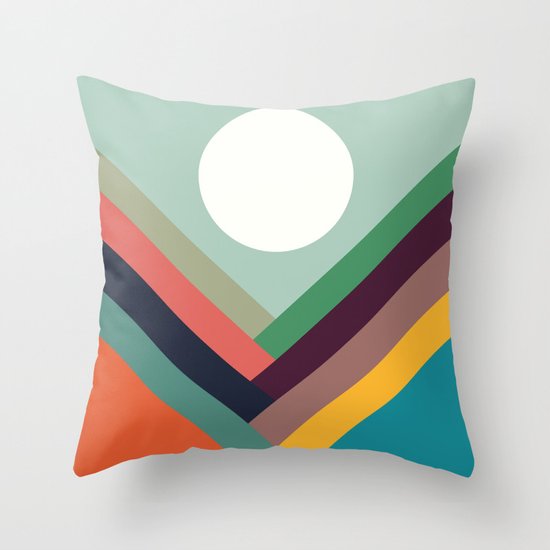 Rows of valleys Throw Pillow