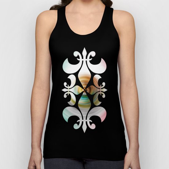 Green, White and Red Swirl Unisex Tank Top