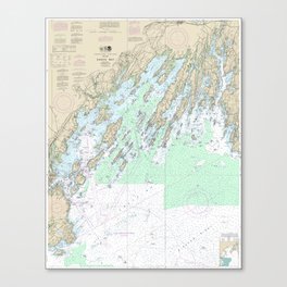 Casco Bay Maine Nautical Chart 13290 Canvas Print