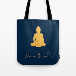 Gold Buddha - Silence & Smile Tote Bag