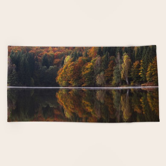 Autumn Lake Beach Towel