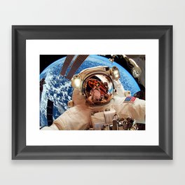 Astronaut in orbit #1 Framed Art Print