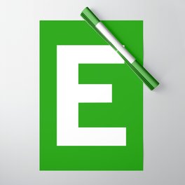 Letter E (White & Green) Wrapping Paper