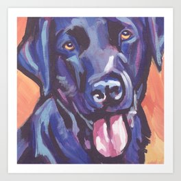 The happy Black Lab Love of My Life -your Labrador dog keeps you smiling! Art Print | Blacklab, Acrylic, Modernart, Brightcolorfuldog, Fundogportrait, Painting, Popdogart, Petdoglover, Labradorretriever, Populardog 