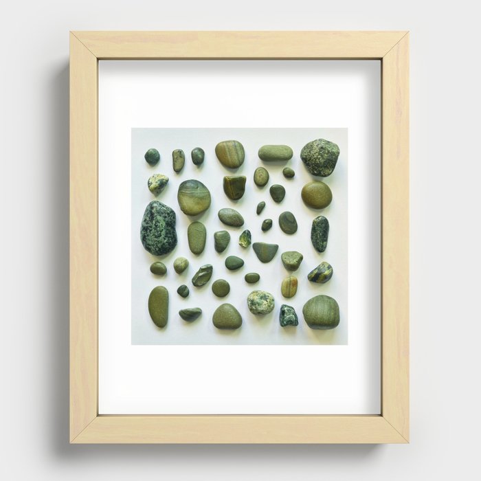 Beach Stones: The Greens (Flotsam; Found Objects) Recessed Framed Print