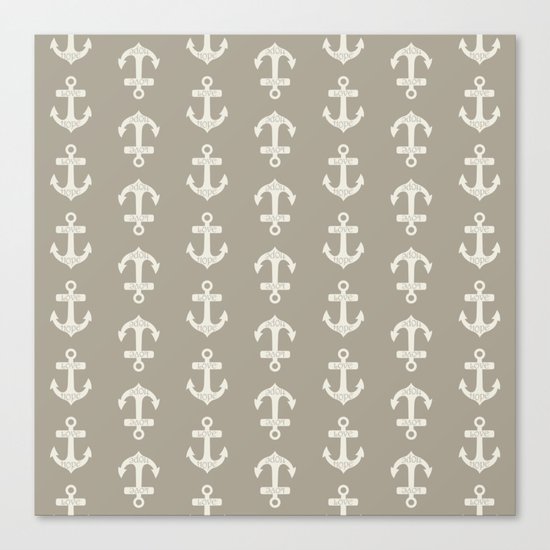 Anchor Alabaster Blue Gray Canvas Print
