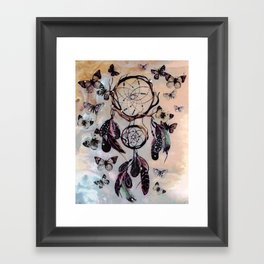 Dreamcatcher wild adventurer butterfly feathered dream Framed Art Print