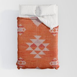 Vintage Orange Anthropologie Moroccan Artwork. Duvet Cover